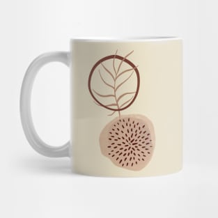 Minimal Modern  Abstract  Circle Shapes  leave  Warm Tones  Desig Mug